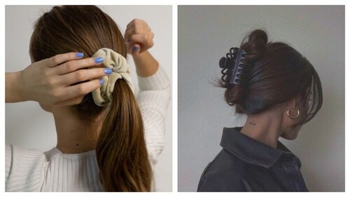 The simplicity of the ponytail and claw clip styles makes the entire look classy. (Pinterest) The simplicity of the ponytail and claw clip styles makes the entire look classy. (Pinterest)