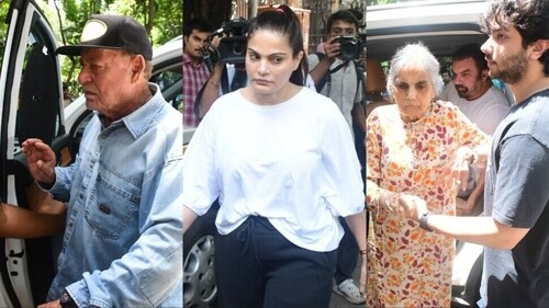 Several members of the Khan family were seen at Anil's home. Several members of the Khan family were seen at Anil's home.