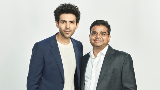Kartik Aaryan and Sumit Gupta, Managing Director of Alstone