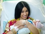 Cardi B joyfully announces the birth of her third child.