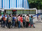 Junior doctors arrive at the Nabanna (State Secretariat) to meet with West Bengal Chief Minister Mamata Banerjee regarding their 'cease work' strike for more than one month over the R G Kar Medical College and Hospital incident, in Howrah, Sept. 12, 2024. (PTI Photo) 