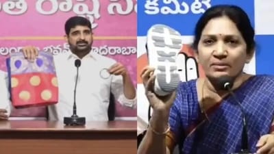 BRS MLA P Kaushik Reddy said he wanted to send sarees and bangles as ‘gifts’ to the defectors. (India news24*7 (X)) BRS MLA P Kaushik Reddy said he wanted to send sarees and bangles as ‘gifts’ to the defectors. (India news24*7 (X))