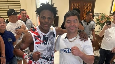 Popular streamer IShowSpeed met Manny Pacquiao in the Philippines for a friendly sparring session. (X/ IShowSpeed) Popular streamer IShowSpeed met Manny Pacquiao in the Philippines for a friendly sparring session. (X/ IShowSpeed)