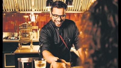 Hussain Shahzad whips up the dishes of the day at Papa’s, Mumbai, based on what he wants to cook. Hussain Shahzad whips up the dishes of the day at Papa’s, Mumbai, based on what he wants to cook.