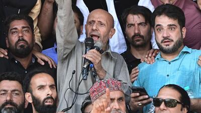 MP and AIP chief Engineer Rashid addressing an election rally at Baramulla. (Waseem Andrabi /HT) MP and AIP chief Engineer Rashid addressing an election rally at Baramulla. (Waseem Andrabi /HT)