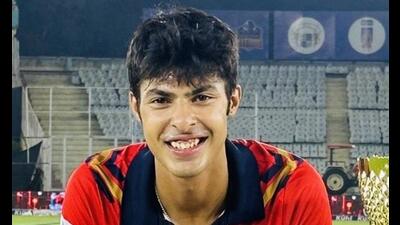 Opener Harnoor scored unbeaten 109 runs in 128 balls, while Abhay Choudhary scored 56 runs during the ongoing 29th All-India JP Atray memorial cricket tournament at the IS Bindra PCA Stadium in Mohali. (HT Photo)
