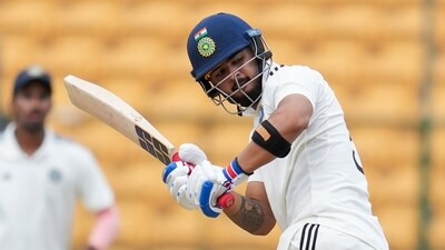 India A batter Riyan Parag plays a shot during Duleep Trophy 2024 (PTI) India A batter Riyan Parag plays a shot during Duleep Trophy 2024 (PTI)