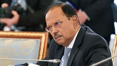 National security advisor Ajit Doval attends a meeting of BRICS high-ranking officials responsible for security matters / national security advisors in Saint Petersburg on September 12. (Photo by Kristina Kormilitsyna / POOL / AFP) National security advisor Ajit Doval attends a meeting of BRICS high-ranking officials responsible for security matters / national security advisors in Saint Petersburg on September 12. (Photo by Kristina Kormilitsyna / POOL / AFP)
