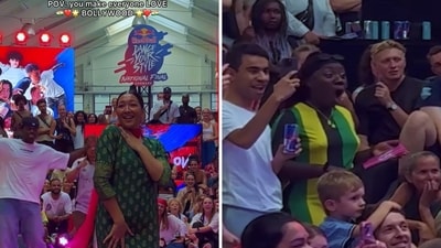 This Indian woman’s dance to Shreya Ghoshal’s song at a Denmark event has blown people’s minds. (Instagram/@natasha.sherpa) This Indian woman’s dance to Shreya Ghoshal’s song at a Denmark event has blown people’s minds. (Instagram/@natasha.sherpa)