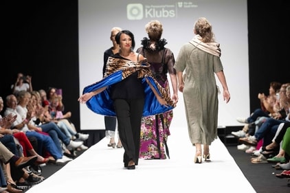 Members of a group of retired people present their own line of upcycled clothes the Vienna Fashion week. (Photo by Joe Klamar / AFP) Members of a group of retired people present their own line of upcycled clothes the Vienna Fashion week. (Photo by Joe Klamar / AFP)