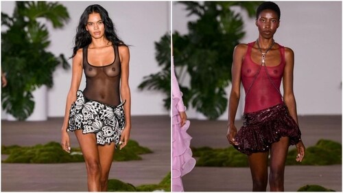 At PatBO show, models were seen in nipple baring dresses. (Instagram) At PatBO show, models were seen in nipple baring dresses. (Instagram)