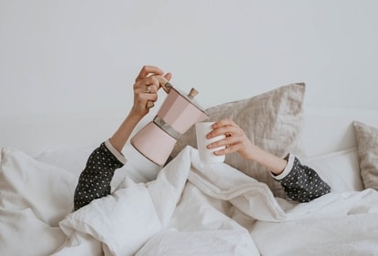 Coffee in bed is a bad idea. (Shutterstock) Coffee in bed is a bad idea. (Shutterstock)