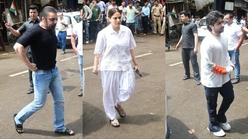 Several members of the Khan family were also seen arriving for the last rites. Several members of the Khan family were also seen arriving for the last rites.