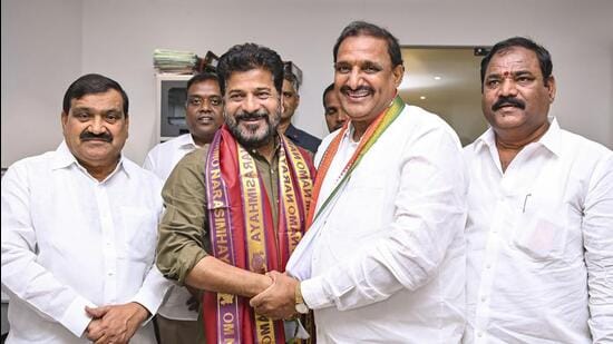 Serilingampally MLA Arekapudi Gandhi had joined the Congress in the presence of Telangana chief minister A Revanth Reddy on July 12. (PTI)