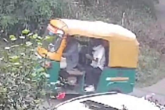 A CCTV footage grab, showing the accused fleeing after carrying out the blast in Sector 10, Chandigarh, on Wednesday night. A CCTV footage grab, showing the accused fleeing after carrying out the blast in Sector 10, Chandigarh, on Wednesday night.