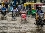 Heavy rains cause waterlogging woes in Delhi-NCR (RAJ K RAJ /HT PHOTO) Heavy rains cause waterlogging woes in Delhi-NCR (RAJ K RAJ /HT PHOTO)