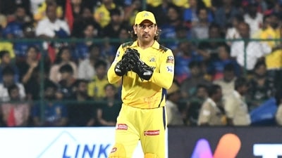 Chennai Super Kings' MS Dhoni during the match against Royal Challengers Bengaluru in the Indian Premier League 2024, at M. Chinnaswamy Stadium (ANI) Chennai Super Kings' MS Dhoni during the match against Royal Challengers Bengaluru in the Indian Premier League 2024, at M. Chinnaswamy Stadium (ANI)