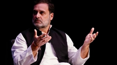 LoP in Lok Sabha and Congress MP Rahul Gandhi during an interaction with students at Georgetown University, Washington DC, USA, Tuesday, Sept 10, 2024. (PTI Photo) (PTI) LoP in Lok Sabha and Congress MP Rahul Gandhi during an interaction with students at Georgetown University, Washington DC, USA, Tuesday, Sept 10, 2024. (PTI Photo) (PTI)