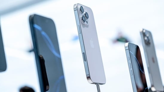 The Apple iPhone 16 Pro and Pro Max during an event at Apple Park campus in Cupertino, California, US. iOS 18 will be available on September 16 for over 25 iPhone models, including iPhone SE (2nd generation). (Bloomberg)