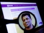 Byju's crisis: BYJU'S owner Byju Raveendran photo is seen on his company web page in this illustration. (Reuters)