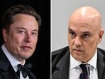 This combination of files pictures created on August 29, 2024 shows South African businessman Elon Musk arriving at the Tenth Breakthrough Prize Ceremony at the Academy Museum of Motion Pictures in Los Angeles, California, on April 13, 2024, and the Supreme Courts Judge Alexandre de Moraes speaking during a session in Brasilia on June 18, 2024, to analyse charges against alleged silent partners in the murder of Rio de Janeiro councilwoman Marielle Franco. This combination of files pictures created on August 29, 2024 shows South African businessman Elon Musk arriving at the Tenth Breakthrough Prize Ceremony at the Academy Museum of Motion Pictures in Los Angeles, California, on April 13, 2024, and the Supreme Courts Judge Alexandre de Moraes speaking during a session in Brasilia on June 18, 2024, to analyse charges against alleged silent partners in the murder of Rio de Janeiro councilwoman Marielle Franco.