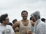 Sohum Shah on the set of Tumbbad.