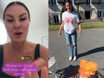 (Left): A "concerned mother" directs a seething rant at Taylor Swift after her Harris endorsement. (Right): A presumably former Swiftie torches her 'Speak Now (Taylor's Version) vinyl and replaces her TS merch with MAGA kit. 
