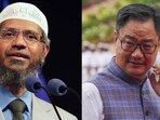 Fugitive Islamic preacher Zakir Naik and Union minister Kiren Rijiju. Fugitive Islamic preacher Zakir Naik and Union minister Kiren Rijiju.