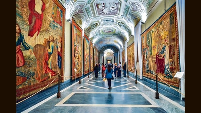 At the Vatican Museums in Vatican City. Too many similar exhibits, particularly when arranged along identical passages and in same-looking rooms, are said to be a key cause of museum fatigue. (Shutterstock) At the Vatican Museums in Vatican City. Too many similar exhibits, particularly when arranged along identical passages and in same-looking rooms, are said to be a key cause of museum fatigue. (Shutterstock)