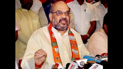 Emphasising the connection between Hindi and all Indian languages, Shah said the country’s progress is intertwined with the enrichment of these languages. (HT PHOTO) Emphasising the connection between Hindi and all Indian languages, Shah said the country’s progress is intertwined with the enrichment of these languages. (HT PHOTO)