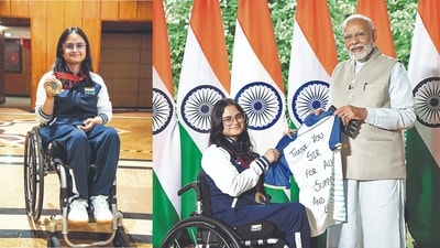 Avani recently met PM Narendra Modi in Delhi, and gifted him the Indian jersey with “Thank you sir for all your support,” written on the back.