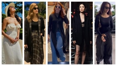 Take fashion inspiration from these best-dressed stars who donned distinct aesthetics and turned heads. From Priyanka Chopra's radiating vacation glam to Kriti Sanon in a dark academia outfit at the airport, here are all the stars who stood out with their styles. (Instagram) Take fashion inspiration from these best-dressed stars who donned distinct aesthetics and turned heads. From Priyanka Chopra's radiating vacation glam to Kriti Sanon in a dark academia outfit at the airport, here are all the stars who stood out with their styles. (Instagram)
