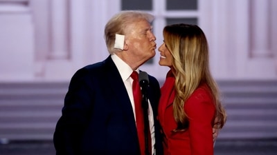 Former US President Donald Trump attempted to disassociate himself from Laura Loomer, whose appearance during the campaign trail attracted criticism from the White House and Trump's allies. Melania Trump has been warned about her husband "getting too close" to Loomer. (Bloomberg) Former US President Donald Trump attempted to disassociate himself from Laura Loomer, whose appearance during the campaign trail attracted criticism from the White House and Trump's allies. Melania Trump has been warned about her husband "getting too close" to Loomer. (Bloomberg)