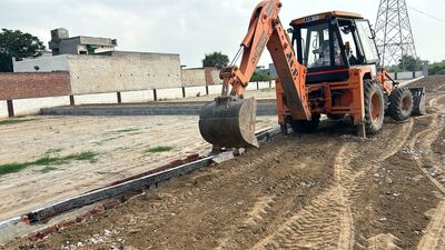 Roads being dug up in an ‘illegal’ colony near Bughipura Chowk in Moga on Saturday.