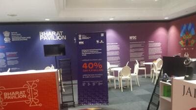 The Bharat Pavilion at the Toronto International Film Festival’s Industry Centre (HT Photo) The Bharat Pavilion at the Toronto International Film Festival’s Industry Centre (HT Photo)