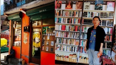 Bookseller Sherab at the Book Worm Manali (Sonya Dutta Choudhury) Bookseller Sherab at the Book Worm Manali (Sonya Dutta Choudhury)