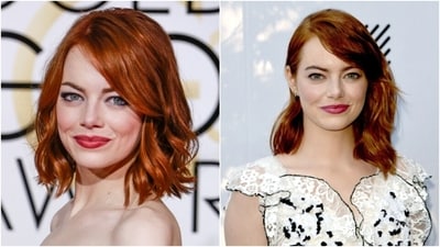 Like Rihanna, Emma Stone has played with almost every shade on the spectrum. The best, however, is her signature red. Like Rihanna, Emma Stone has played with almost every shade on the spectrum. The best, however, is her signature red. 