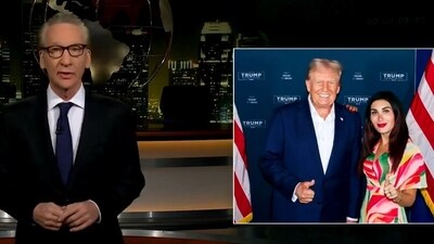 Bill Maher discussed Laura Loomer on his show when he alleged that Travis Kelce and Taylor Swift are pretending to be dating in order to influence 2024 voters. (X) Bill Maher discussed Laura Loomer on his show when he alleged that Travis Kelce and Taylor Swift are pretending to be dating in order to influence 2024 voters. (X)