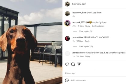 Another post followed on Instagram hours later. Another post followed on Instagram hours later.