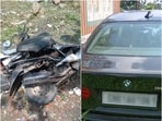 The scooter was badly damaged after being hit by a BMW in Indore.