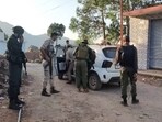 Security forces personnel in a joint search operation during an encounter with terrorists at Pathanateer area of Poonch, J&K on September 15.
