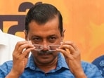 Delhi chief minister Arvind Kejriwal during AAP workers' meeting.
