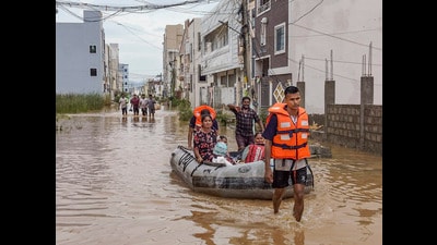 At least 75 people died and over 59,000 people were displaced due to floods in Andhra Pradesh. (PTI)