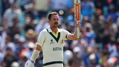 Australia's Travis Head celebrates reaching his century during WTC Final vs India (Action Images via Reuters)
