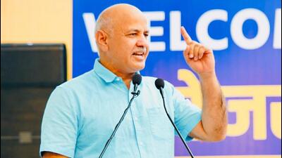 Former Delhi deputy CM Manish Sisodia speaks at an event to welcome Arvind Kejriwal on Sunday. (HT) Former Delhi deputy CM Manish Sisodia speaks at an event to welcome Arvind Kejriwal on Sunday. (HT)