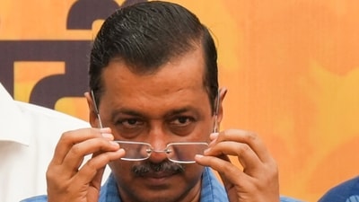 Delhi chief minister Arvind Kejriwal during AAP workers' meeting. (PTI ) Delhi chief minister Arvind Kejriwal during AAP workers' meeting. (PTI )