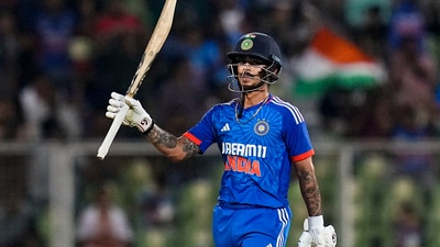 India's Ishan Kishan celebrates his half century during the second T20 International cricket between India and Australia last year (PTI) India's Ishan Kishan celebrates his half century during the second T20 International cricket between India and Australia last year (PTI)