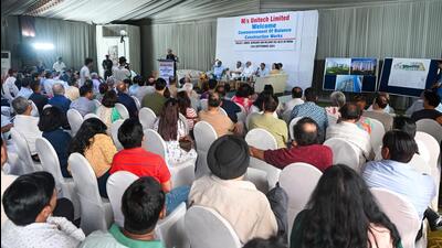 The groundbreaking ceremony on Sunday. (Sunil Ghosh/HT Photo) The groundbreaking ceremony on Sunday. (Sunil Ghosh/HT Photo)