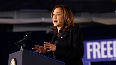 US Vice President and Democratic presidential candidate Kamala Harris faced backlash for claiming no U.S. troops are in active combat zones. (Photo by KENA BETANCUR / AFP) (AFP) US Vice President and Democratic presidential candidate Kamala Harris faced backlash for claiming no U.S. troops are in active combat zones. (Photo by KENA BETANCUR / AFP) (AFP)