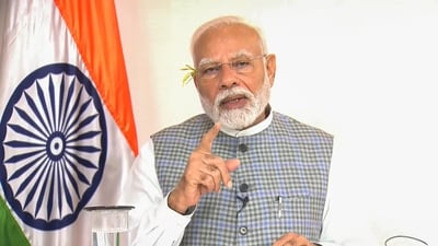 Prime Minister Narendra Modi speaks during inauguration and foundation stone laying of development works, in Tatanagar, in Jamshedpur on Sept. 15, 2024. (PTI) Prime Minister Narendra Modi speaks during inauguration and foundation stone laying of development works, in Tatanagar, in Jamshedpur on Sept. 15, 2024. (PTI)